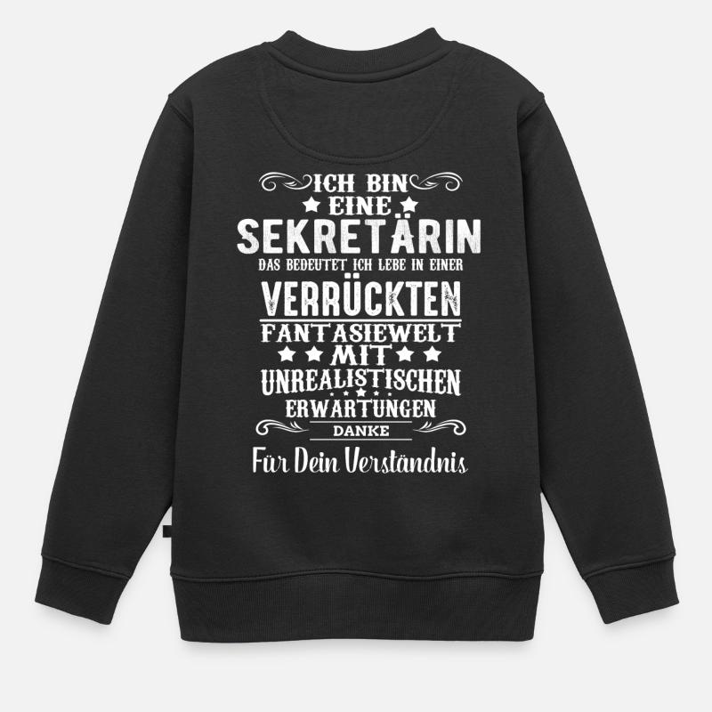 ich bin eine Sekretärin - Kinder Premium Organic Sweatshirt - Schwarz