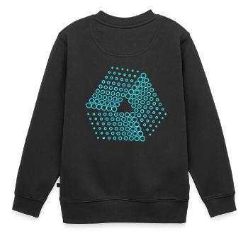 des points abstraits - Sweat Premium enfant bio - noir - Dos - AI Model Kid Female (0cm)