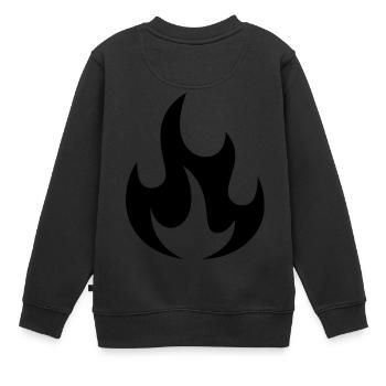 Feuer - Kinder Premium Organic Sweatshirt - Schwarz - Hinten - AI Model Kid Female (0cm)