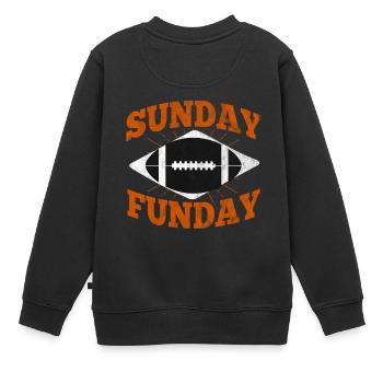 Sonntag ist Spaßtag - Kinder Premium Organic Sweatshirt - Schwarz - Hinten - AI Model Kid Female (0cm)