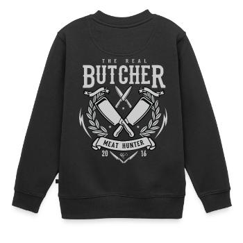 La vraie viande Butcher Hunter - Sweat Premium enfant bio - noir - Dos - AI Model Kid Female (0cm)
