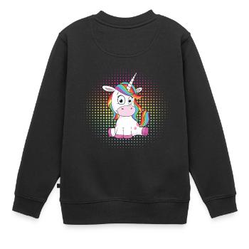 doux Unicorn - Sweat Premium enfant bio - noir - Dos - AI Model Kid Female (0cm)