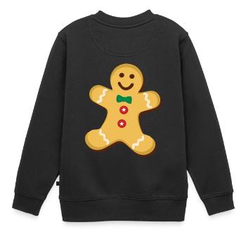 lebkuchenmann - Kinder Premium Organic Sweatshirt - Schwarz - Hinten - AI Model Kid Female (0cm)