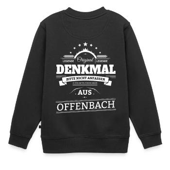Offenbach Denkmal Original Legende - Kinder Premium Organic Sweatshirt - Schwarz - Hinten - AI Model Kid Female (0cm)