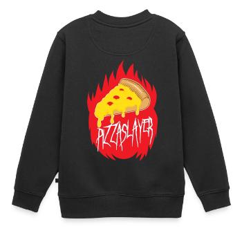 Pizza Slayer - Sweat Premium enfant bio - noir - Dos - AI Model Kid Female (0cm)
