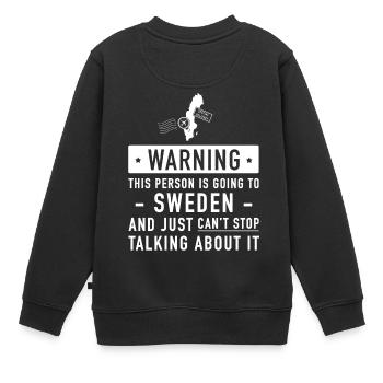 Schweden Typisches Feriengeschenk - Kinder Premium Organic Sweatshirt - Schwarz - Hinten - AI Model Kid Female (0cm)