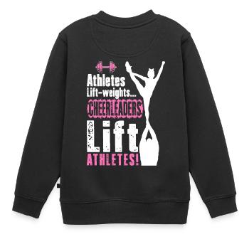 Cheerleader Cheerleading Athlet Cheer Geschenk - Kinder Premium Organic Sweatshirt - Schwarz - Hinten - AI Model Kid Female (0cm)