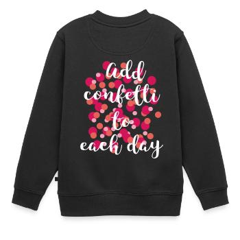 Konfetti - Kinder Premium Organic Sweatshirt - Schwarz - Hinten - AI Model Kid Female (0cm)