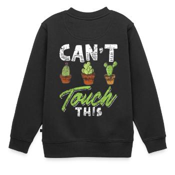 Funny Cactus Shirt Distressed - Kinder Premium Organic Sweatshirt - Schwarz - Hinten - AI Model Kid Female (0cm)