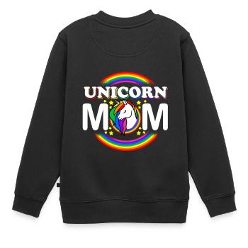 cadeau licorne mère - Sweat Premium enfant bio - noir - Dos - AI Model Kid Female (0cm)