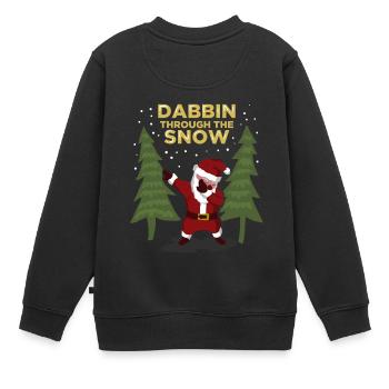 DABBING Weihnachtsmann / Geschenk - Kinder Premium Organic Sweatshirt - Schwarz - Hinten - AI Model Kid Female (0cm)