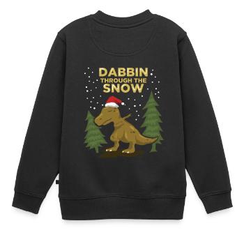 Dabbing Dinosaurier / Geschenk - Kinder Premium Organic Sweatshirt - Schwarz - Hinten - AI Model Kid Female (0cm)