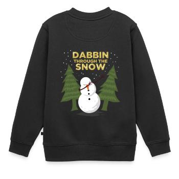 Dabbing Schneemann / Geschenk - Kinder Premium Organic Sweatshirt - Schwarz - Hinten - AI Model Kid Female (0cm)