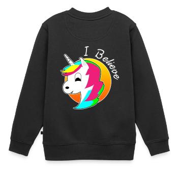 Unicorn Noël nouveau nouveau cadeau arc-en- - Sweat Premium enfant bio - noir - Dos - AI Model Kid Female (0cm)