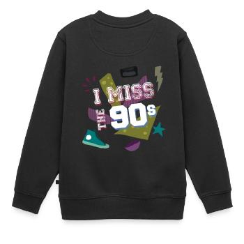 Les années 90 / cadeaux - Sweat Premium enfant bio - noir - Dos - AI Model Kid Female (0cm)