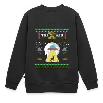 Ugly Christmas / ALIEN / Geschenke - Kinder Premium Organic Sweatshirt - Schwarz - Hinten - AI Model Kid Female (0cm)