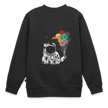 ASTRONAUTE ET PLANETE / CADEAUX - Sweat Premium enfant bio - noir - Dos - AI Model Kid Female (0cm)