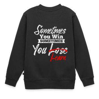 Motivationsshirt für Lernen - Kinder Premium Organic Sweatshirt - Schwarz - Hinten - AI Model Kid Female (0cm)