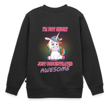 Licorne licorne - Sweat Premium enfant bio - noir - Dos - AI Model Kid Female (0cm)