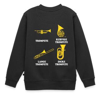 trompette - Sweat Premium enfant bio - noir - Dos - AI Model Kid Female (0cm)