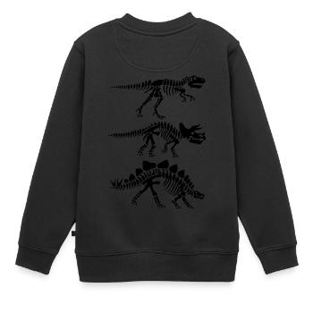 Dinosaurier Skelett Anatomie - Kinder Premium Organic Sweatshirt - Schwarz - Hinten - AI Model Kid Female (0cm)
