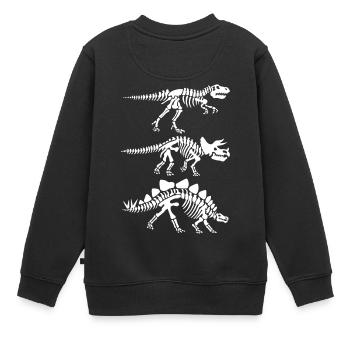 Dinosaurier Skelett Anatomie - Kinder Premium Organic Sweatshirt - Schwarz - Hinten - AI Model Kid Female (0cm)