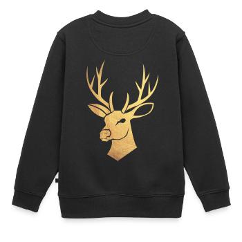 Goldener Hirsch - Sweat Premium enfant bio - noir - Dos - AI Model Kid Female (0cm)