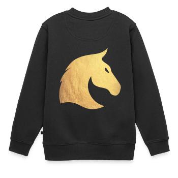 cheval d'or - Sweat Premium enfant bio - noir - Dos - AI Model Kid Female (0cm)