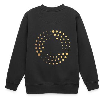 goldene Punkte - Kinder Premium Organic Sweatshirt - Schwarz - Hinten - AI Model Kid Female (0cm)