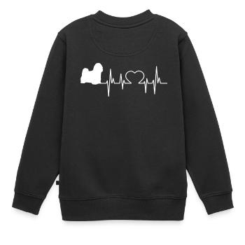 Terrier tibétain shirt cadeau - Sweat Premium enfant bio - noir - Dos - AI Model Kid Female (0cm)