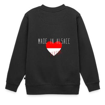 Made in Alsace - Sweat Premium enfant bio - noir - Dos - AI Model Kid Female (0cm)