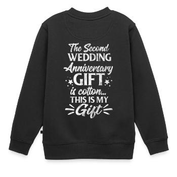 Shirt als Geschenk für zweiten Hochzeitstag - Kinder Premium Organic Sweatshirt - Schwarz - Hinten - AI Model Kid Female (0cm)