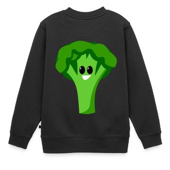 broccoli brokkoli veggie gemuese vegetables11 - Kinder Premium Organic Sweatshirt - Schwarz - Hinten - AI Model Kid Female (0cm)