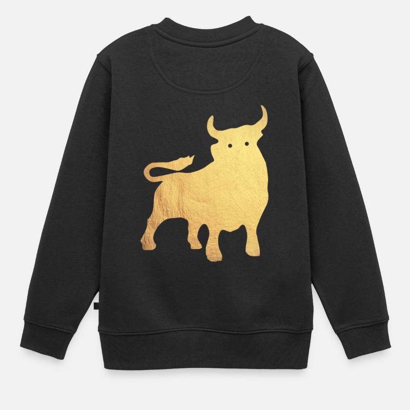 taureau d'or - Sweat Premium enfant bio - noir