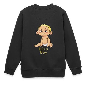 Es ist ein Junge Baby - Kinder Premium Organic Sweatshirt - Schwarz - Hinten - AI Model Kid Female (0cm)