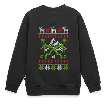 Klettern Bouldern Ugly Christmas - Kinder Premium Organic Sweatshirt - Schwarz - Hinten - AI Model Kid Female (0cm)