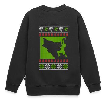 Klettern Bouldern Ugly Christmas - Kinder Premium Organic Sweatshirt - Schwarz - Hinten - AI Model Kid Female (0cm)