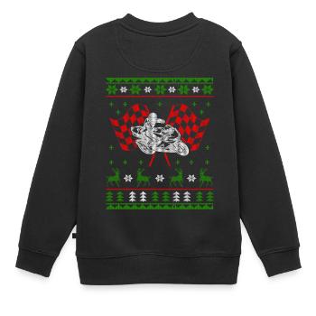 Motorcycle Superbike Ugly Christmas Jumper - Kinder Premium Organic Sweatshirt - Schwarz - Hinten - AI Model Kid Female (0cm)