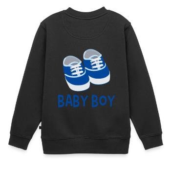 Baby Boy - Kinder Premium Organic Sweatshirt - Schwarz - Hinten - AI Model Kid Female (0cm)