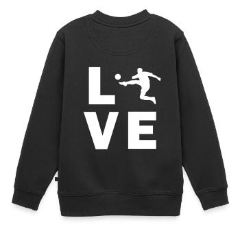 Love Fußball - Kinder Premium Organic Sweatshirt - Schwarz - Hinten - AI Model Kid Female (0cm)
