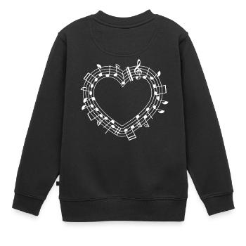 coeur de partition - Sweat Premium enfant bio - noir - Dos - AI Model Kid Female (0cm)