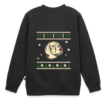 Vizsla Weihnachtsgeschenk - Kinder Premium Organic Sweatshirt - Schwarz - Hinten - AI Model Kid Female (0cm)