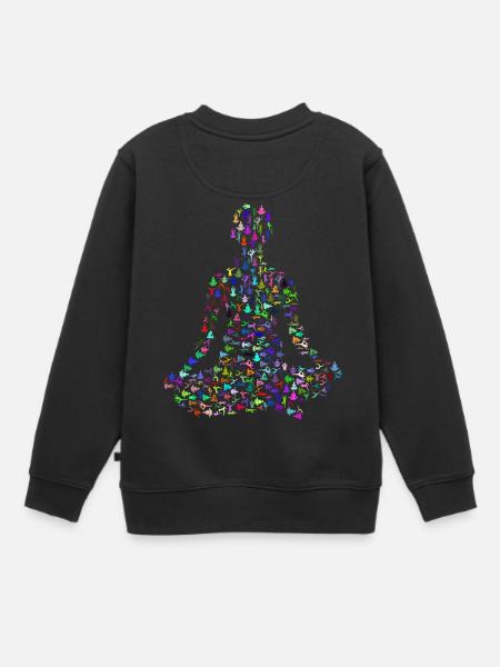 Yoga exercice femme - Sweat Premium enfant bio - noir