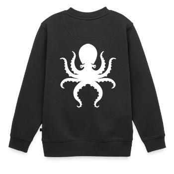 Oktopus - Kinder Premium Organic Sweatshirt - Schwarz - Hinten - AI Model Kid Female (0cm)