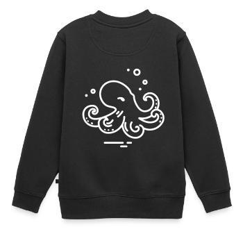 Oktopus - Kinder Premium Organic Sweatshirt - Schwarz - Hinten - AI Model Kid Female (0cm)
