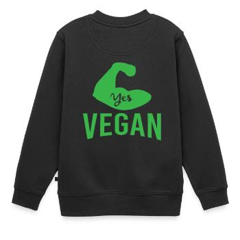 OUI végétarien végétalien nous pouvons maintenant nouveau noël pas cher rev - Sweat Premium enfant bio - noir - Dos - AI Model Kid Female (0cm)