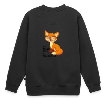 Sei frech, wild und wunderbar! Süßes Fuchs Shirt - Kinder Premium Organic Sweatshirt - Schwarz - Hinten - AI Model Kid Female (0cm)