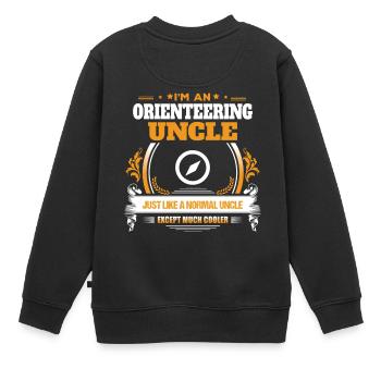 Orientierungslauf Onkel Shirt Geschenkidee - Kinder Premium Organic Sweatshirt - Schwarz - Hinten - AI Model Kid Female (0cm)