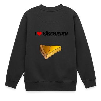 I Liebe Käsekuchen Gebäck Süßigkeiten Plunder - Kinder Premium Organic Sweatshirt - Schwarz - Hinten - AI Model Kid Female (0cm)