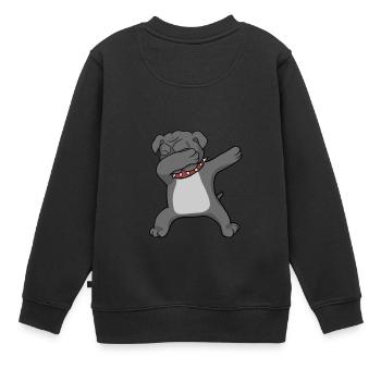 Bulldog Dab - dabbing bulldog - Kinder Premium Organic Sweatshirt - Schwarz - Hinten - AI Model Kid Female (0cm)